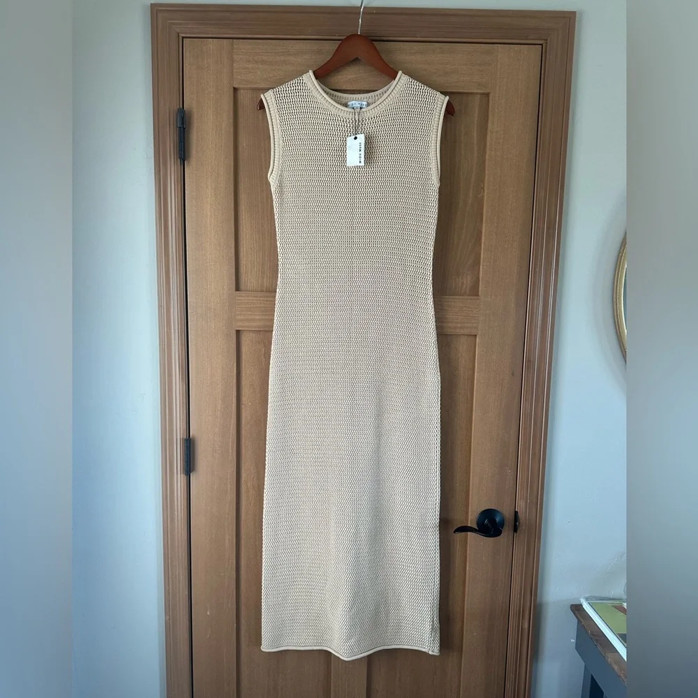 NWT Miou Muse The Palma Crochet Knit Sleeveless Sweater Dress size M - Picture 2 of 11